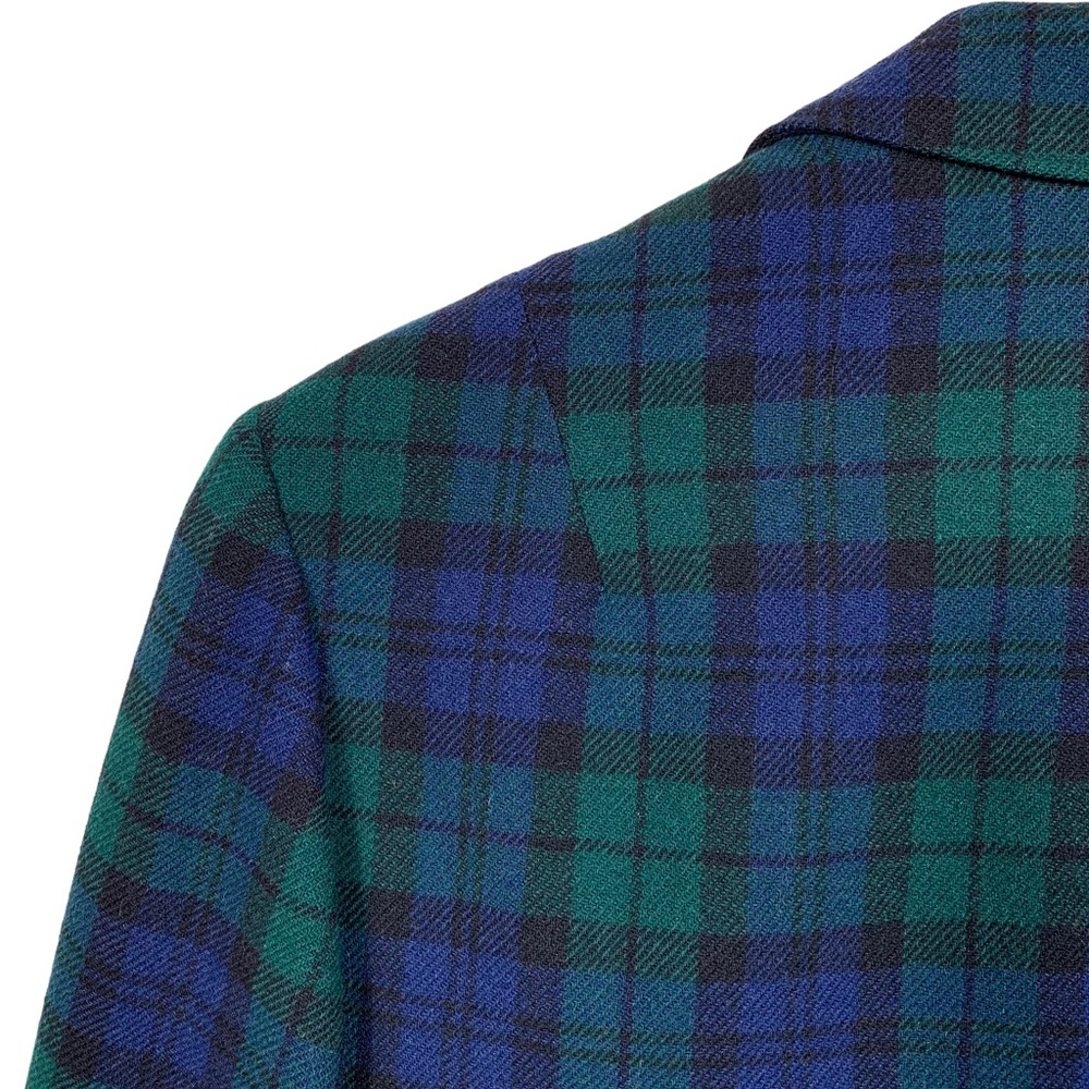 Vintage Pendleton Black Watch Plaid Tartan Wool Blazer (Academia Holiday Preppy) - Picture 4 of 7